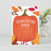 Invitation Russe Autumn Citrouille Thanksgiving Dîner (Debout devant)
