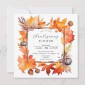 Invitation Russe Autumn Leaf Thanksgiving (Devant)