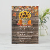 Invitation Russe Autumn Sunflower Jar Citrouille Mariage de a (Debout devant)