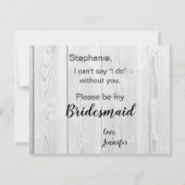 Invitation Russe Barnwood Floral Gold Bridesmaid Proposition (Dos)