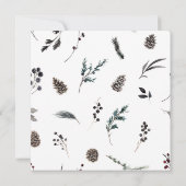 Invitation Russe Black Winter Pinecone Wreath Fête de Vacance (Dos)