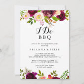 Invitation Russe Blush Bourgogne I Do BBQ Engagement Party (Devant)