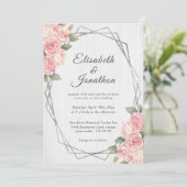Invitation Russe Blush Rose Blanc Bois Mariage géométrique (Debout devant)