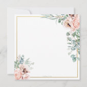 Invitation Russe Blush rose Floral Eucalyptus Mariage or (Dos)