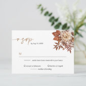 Invitation Russe Bohème Terracotta Automne Floral RSVP (Debout devant)