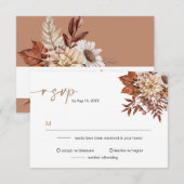 Invitation Russe Bohème Terracotta Automne Floral RSVP (Devant / Derrière)