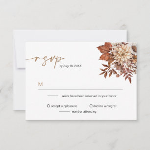 Invitation Russe Bohème Terracotta Automne Floral RSVP