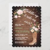 Invitation Russe Boho Cowgirl Floral Boots fête d'anniversair (Devant)
