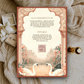 Invitation Russe Boho Earthy Floral Mariage de cygne indien