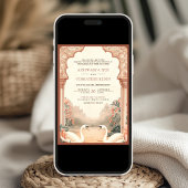 Invitation Russe Boho Earthy Floral Mariage de cygne indien