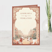 Invitation Russe Boho Earthy Floral Mariage de vache indienne (Devant)