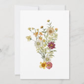 Invitation Russe Boho Fleur sauvage Baby shower Bourgogne (Dos)