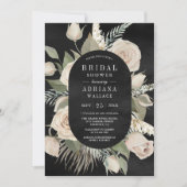 Invitation Russe Boho Ivory Rose Sage Black Fête des mariées (Devant)