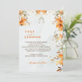 Invitation Russe Boho orange Aquarelle Bleu Mariage (Debout devant)
