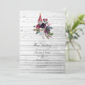 Invitation Russe Boho Plum Red Wine Tasting Fête des mariées (Debout devant)