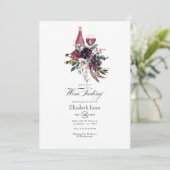 Invitation Russe Boho Plum Red Wine Tasting Fête des mariées (Debout devant)