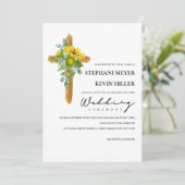 Invitation Russe Boho Sunflower Christian Cross Mariage (Debout devant)