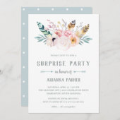 Invitation Russe Boho Surprise Party (Devant / Derrière)
