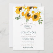 Invitation Russe Boho tournesol Feuille Mariage (Devant)