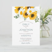 Invitation Russe Boho tournesol Feuille Mariage (Debout devant)