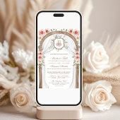 Invitation Russe Bois Floral Arc islamique musulman Mariage