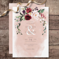 Russe Bourgogne et rose pâle Mariage Roses