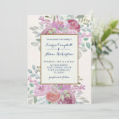 Invitation Russe Bourgogne et rose rose pâle (Debout devant)