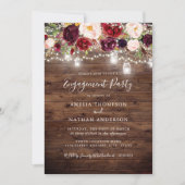 Invitation Russe Bourgogne Floral Lights (Devant)