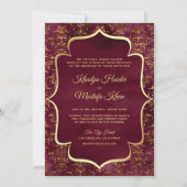 Invitation Russe Bourgogne or Damask Mariage musulman (Dos)