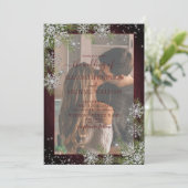 Invitation Russe Bourgogne Silver Winter Bois Vellum Mariage (Debout devant)