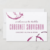 Invitation Russe Bourgogne Vin Tige Mariage Nom de la table (Dos)