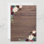 Invitation Russe Bourgogne Wood Marsala (Dos)