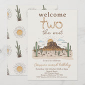 Invitation Russe Brown Bienvenue deux L'Ouest 2e anniversaire (Devant / Derrière)