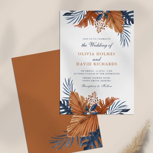 Invitation Russe Brown et Mariage Feuille de nuit