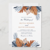 Invitation Russe Brown et Mariage Feuille de nuit (Devant)