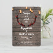Invitation Russe Buffalo Plaid Deer Antlers (Debout devant)
