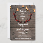 Invitation Russe Buffalo Plaid Deer Antlers (Devant)