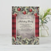 Invitation Russe Buffalo Plaid Silver Grey Fête (Debout devant)