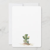 Invitation Russe Cactus Cowgirl Rodeo fête d'anniversaire (Dos)