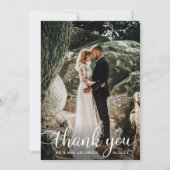 Invitation Russe Calligraphie Mariage Merci Kraft Card (Devant)