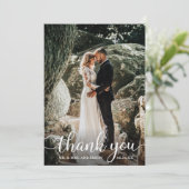 Invitation Russe Calligraphie Mariage Merci Kraft Card (Debout devant)