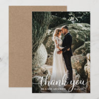Russe Calligraphie Mariage Merci Kraft Card