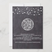 Invitation Russe Chalkboard String lights QR Code Mariage (Dos)