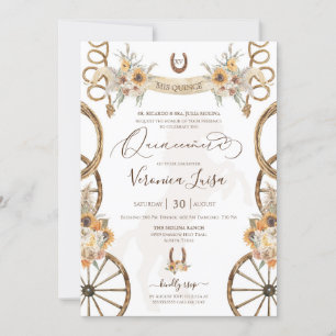 Invitation Russe Charro Floral Boho Pays Quinceanera Invi