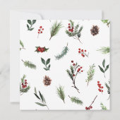 Invitation Russe chaud rouge hiver Wreath fête de Noël (Dos)