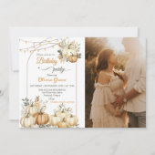 Invitation Russe Citrouille Automne Floral Anniversaire Photo (Devant)