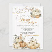 Invitation Russe Citrouille Automne Floral Harvest Party (Devant)