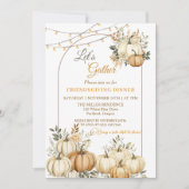 Invitation Russe Citrouille Automne Floral Thanksgiving Dîner (Devant)