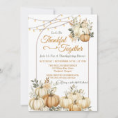 Invitation Russe Citrouille Automne Floral Thanksgiving Dîner (Devant)