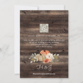 Invitation Russe Citrouille Automne Grange Bois Mariage QR Co (Dos)